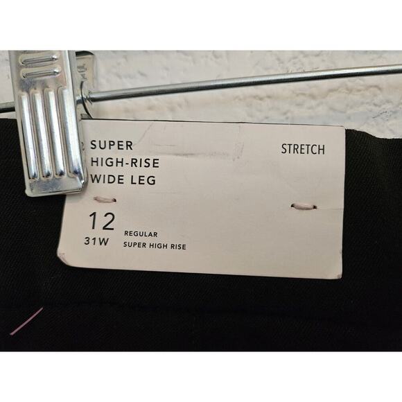 NWT! Urban Outfitters Super Wide Leg High-waist Stretch Pants Black Size 12 - Picture 5 of 10